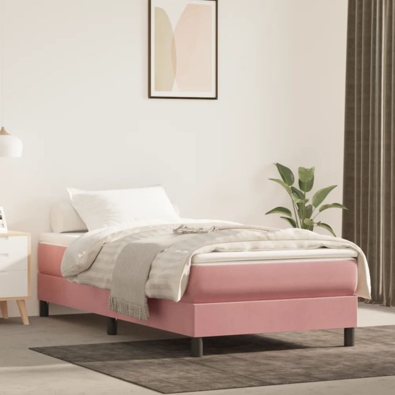 Matelas de lit à ressorts ensachés fermeté moyenne Rose 80x200x20 cm Velours 582117582117