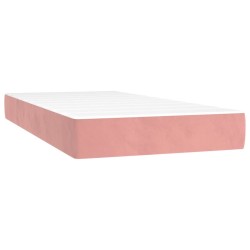 Matelas de lit à ressorts ensachés fermeté moyenne Rose 80x200x20 cm Velours 582117582117