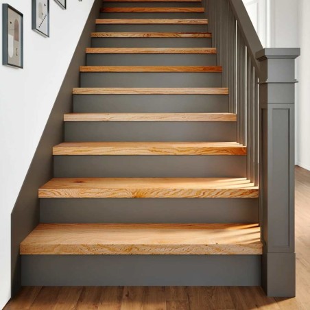 Marches d'escalier 8 pcs marron clair 100x30x2 cm chêne massif 582120582120