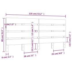 Tête de lit 135x3x80 cm Bois massif de pin 582121582121
