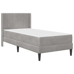 Cadre de lit avec matelas Gris clair 90 x 200 cm Velours 582123582123