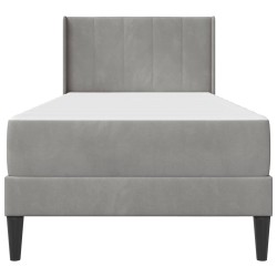 Cadre de lit avec matelas Gris clair 90 x 200 cm Velours 582123582123