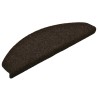 Tapis d'escalier auto-adhésifs 10 pièces 65 x 21 x 4 cm Marron foncé Demi-rond Grand 582130582130