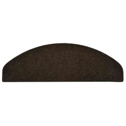 Tapis d'escalier auto-adhésifs 10 pièces 65 x 21 x 4 cm Marron foncé Demi-rond Grand 582130582130