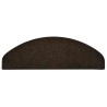 Tapis d'escalier auto-adhésifs 10 pièces 65 x 21 x 4 cm Marron foncé Demi-rond Grand 582130582130