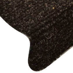 Tapis d'escalier auto-adhésifs 10 pièces 65 x 21 x 4 cm Marron foncé Demi-rond Grand 582130582130