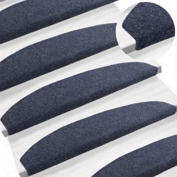 Tapis d'escalier auto-adhésifs 15 pcs Bleu 80 x 24,5 x 3,5 cm 582136582136