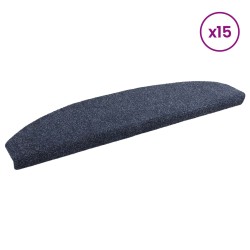 Tapis d'escalier auto-adhésifs 15 pcs Bleu 80 x 24,5 x 3,5 cm 582136582136
