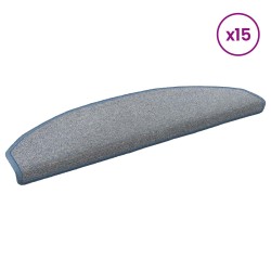 Tapis d'escalier auto-adhésifs 15 pcs Gris clair et bleu 582139582139