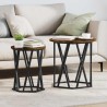 Table basse 2 pcs Chêne fumé Bois d'ingénierie et acier 582147582147