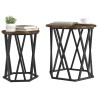 Table basse 2 pcs Chêne fumé Bois d'ingénierie et acier 582147582147