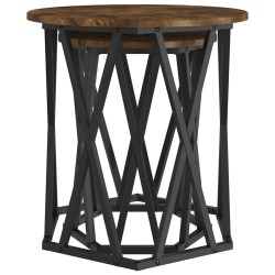 Table basse 2 pcs Chêne fumé Bois d'ingénierie et acier 582147582147