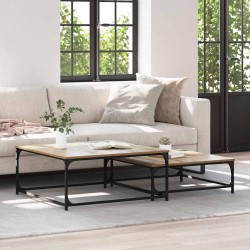 Table basse 2 pcs Chêne artisanal 80 x 80 x 35 cm 582148582148