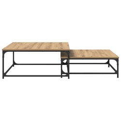 Table basse 2 pcs Chêne artisanal 80 x 80 x 35 cm 582148582148