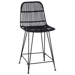 Tabouret de bar 2 pcs Noir 44 x 54 x 96 cm Rattan et Acier 582150582150