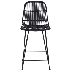 Tabouret de bar 2 pcs Noir 44 x 54 x 96 cm Rattan et Acier 582150582150
