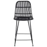 Tabouret de bar 2 pcs Noir 44 x 54 x 96 cm Rattan et Acier 582150582150