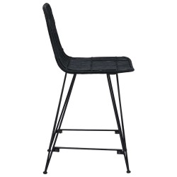 Tabouret de bar 2 pcs Noir 44 x 54 x 96 cm Rattan et Acier 582150582150