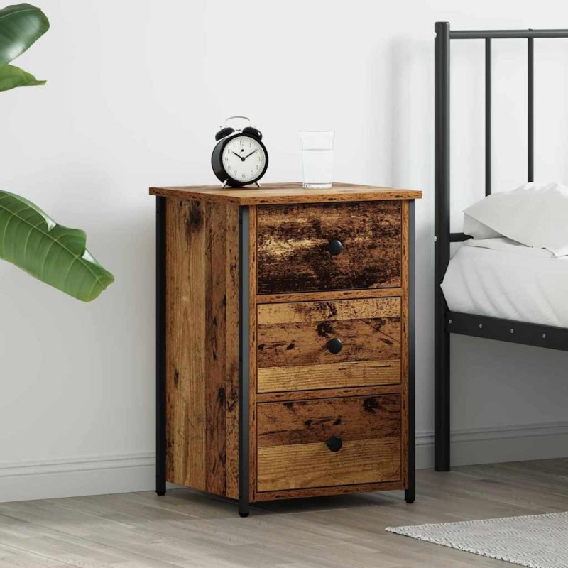 Cabinet de chevet Marron 40 x 36 x 60 cm Bois Recyclé Solide 582163582163