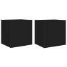 Meubles TV muraux avec lumières LED 2 pcs noir 40,5x35x40 cm 582164582164