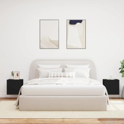 Meubles TV muraux avec lumières LED 2 pcs noir 40,5x35x40 cm 582164582164
