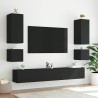 Meubles TV muraux avec lumières LED 2 pcs noir 40,5x35x40 cm 582164582164
