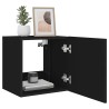 Meubles TV muraux avec lumières LED 2 pcs noir 40,5x35x40 cm 582164582164