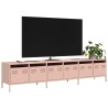 Meuble TV rose 202x39x43,5 cm acier laminé à froid 582165582165