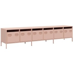 Meuble TV rose 202x39x43,5 cm acier laminé à froid 582165582165