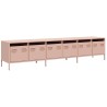 Meuble TV rose 202x39x43,5 cm acier laminé à froid 582165582165