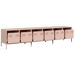 Meuble TV rose 202x39x43,5 cm acier laminé à froid 582165582165