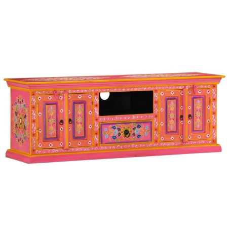 Meuble TV rose 110x30x40 cm bois massif de manguier 582166582166
