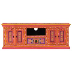 Meuble TV rose 110x30x40 cm bois massif de manguier 582166582166