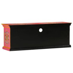 Meuble TV rose 110x30x40 cm bois massif de manguier 582166582166