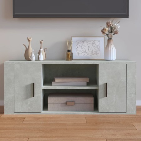 Meuble TV Gris béton 100x35x40 cm Bois d'ingénierie 582168582168