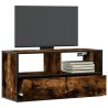 Meuble TV chêne fumé 80x31x39,5 cm bois d'ingénierie et métal 582172582172
