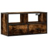 Meuble TV chêne fumé 80x31x39,5 cm bois d'ingénierie et métal 582172582172