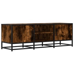 Meuble TV chêne fumé 120x35x41 cm bois d'ingénierie et métal 582173582173