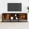 Meuble TV chêne fumé 120x35x41 cm bois d'ingénierie et métal 582173582173