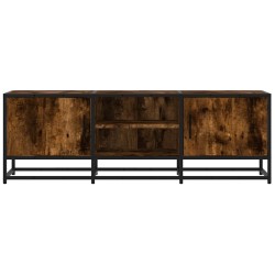 Meuble TV chêne fumé 120x35x41 cm bois d'ingénierie et métal 582173582173