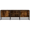 Meuble TV chêne fumé 120x35x41 cm bois d'ingénierie et métal 582173582173