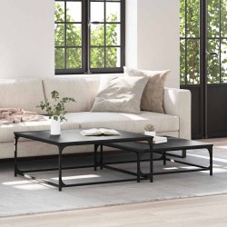 Table basse 2 pcs Chêne noir Bois d'ingénierie 582175582175