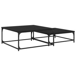 Table basse 2 pcs Chêne noir Bois d'ingénierie 582175582175