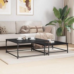 Table basse 2 pcs Chêne noir Bois d'ingénierie 582175582175