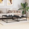 Table basse 2 pcs Chêne noir Bois d'ingénierie 582175582175