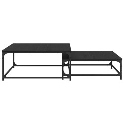 Table basse 2 pcs Chêne noir Bois d'ingénierie 582175582175