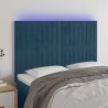 Tête de lit à LED Bleu foncé 144x5x118/128 cm Velours 582176582176