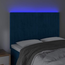 Tête de lit à LED Bleu foncé 144x5x118/128 cm Velours 582176582176