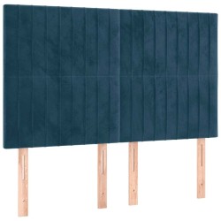 Tête de lit à LED Bleu foncé 144x5x118/128 cm Velours 582176582176