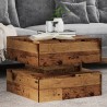 Table basse avec lumières LED vieux bois 50x50x40 cm 582178582178